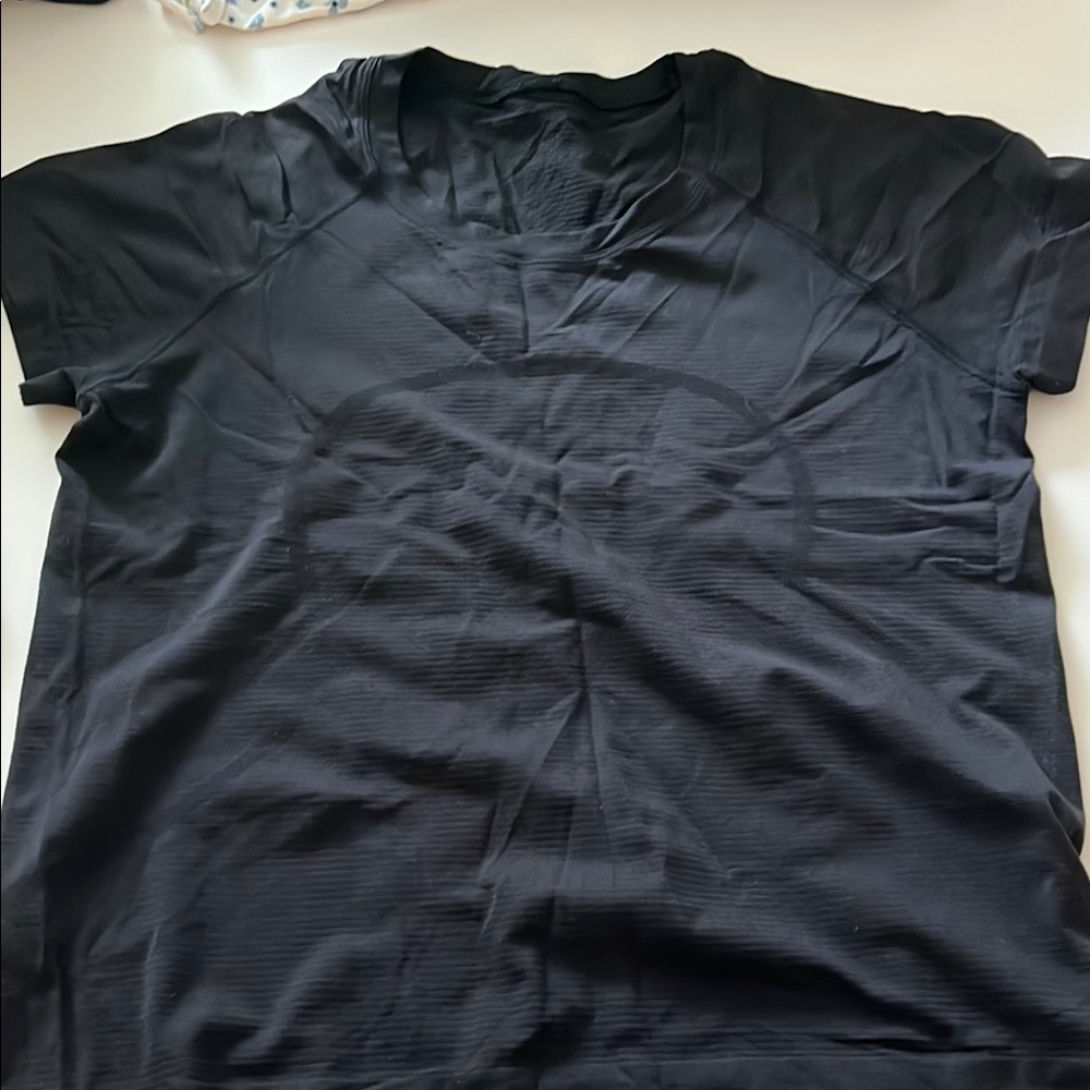 LULULemon size 12 Black Swifty Tech Tee EUC